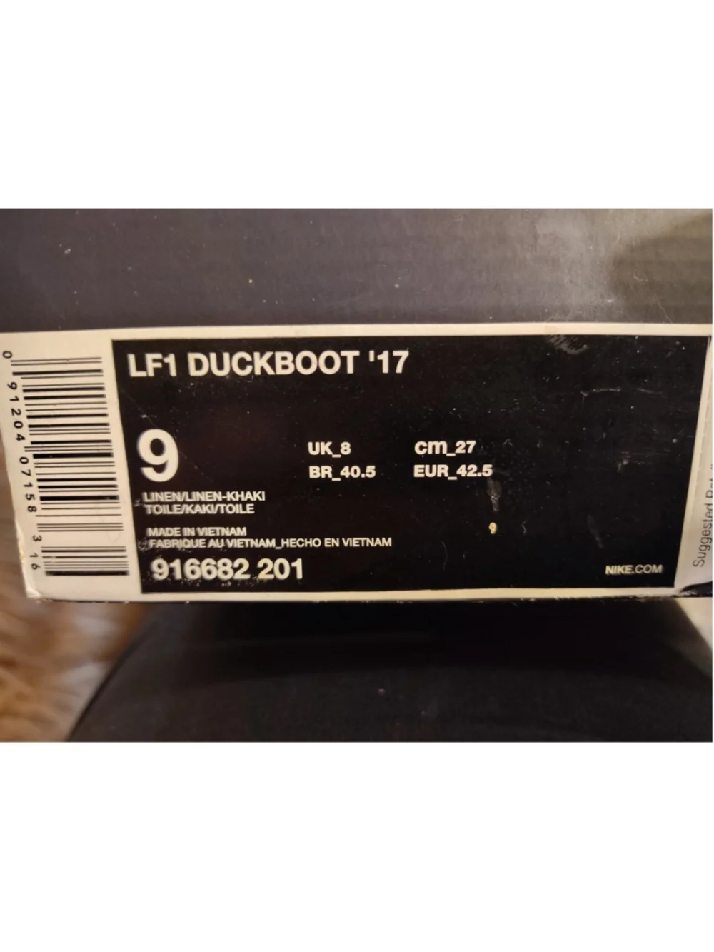 NIKE LF1 DUCKBOOT '17 WATER SHIELD LINEN/LINEN-KHAKI SIZE MEN'S 9 [916682-201]
